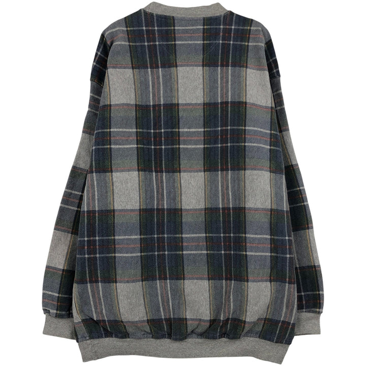 Vintage 90'S Dockers Check Pattern Sweatshirt, Men's Size L cotton gray type Vintage Second Hand