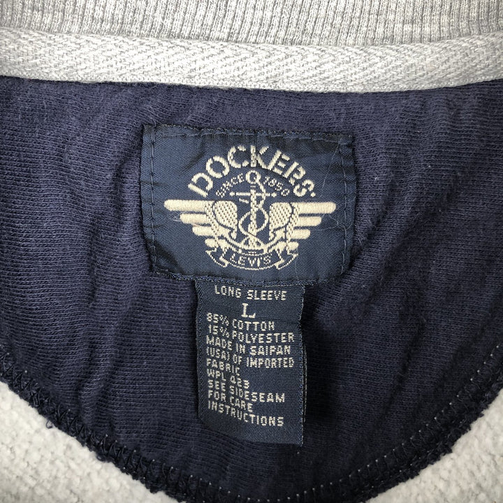 Vintage 90'S Dockers Check Pattern Sweatshirt, Men's Size L cotton gray type Vintage Second Hand
