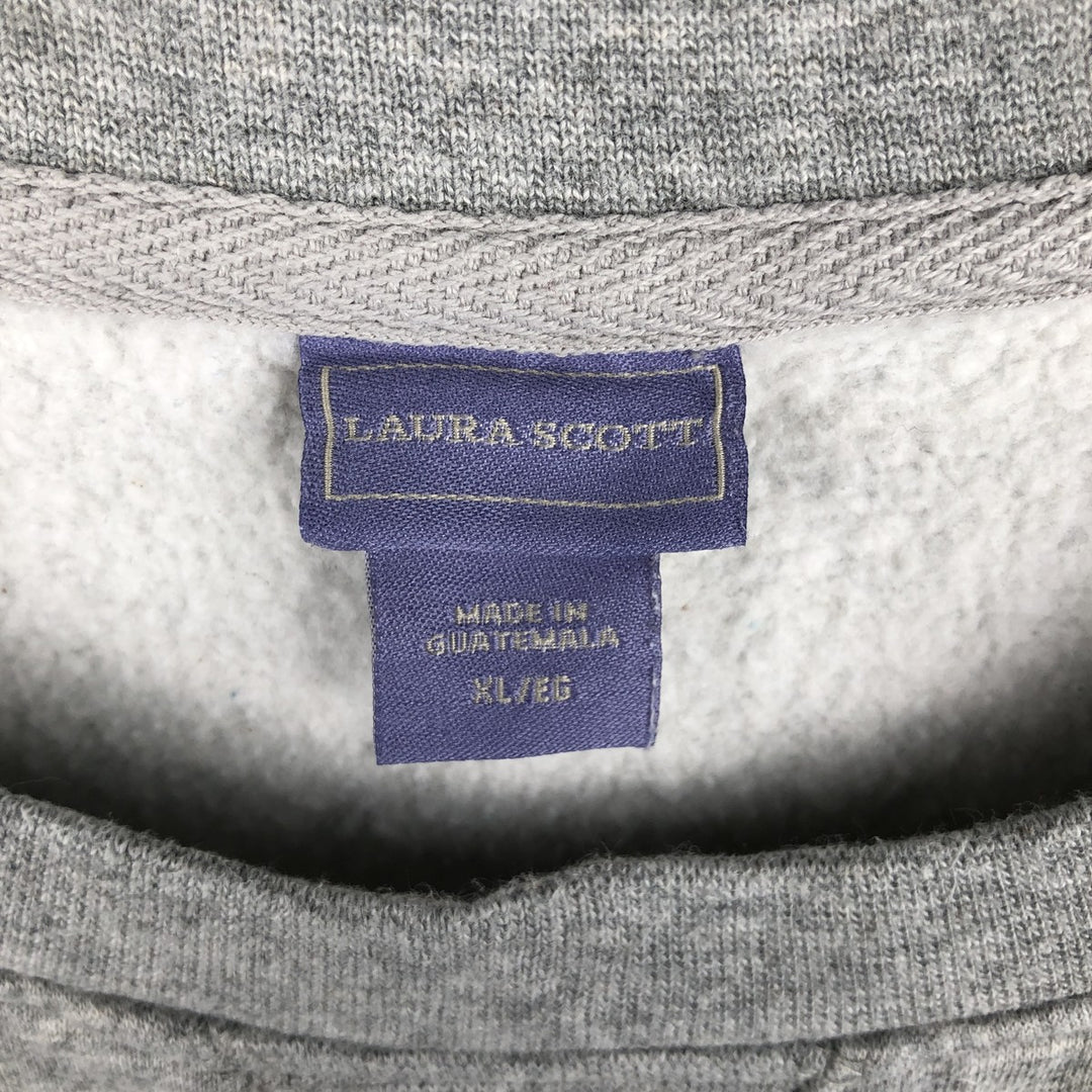 LAURA SCOTT plain blank sweatshirt, men's size XL cotton gray type Vintage Second Hand