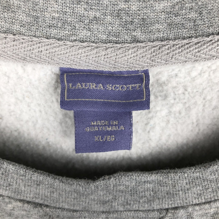 LAURA SCOTT plain blank sweatshirt, men's size XL cotton gray type Vintage Second Hand