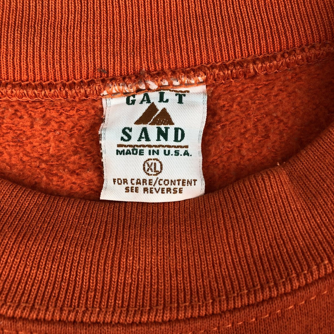 Vintage 90'S GALT SAND college sweatshirt, made in the USA, men's size XL cotton orange type Vintage Second Hand