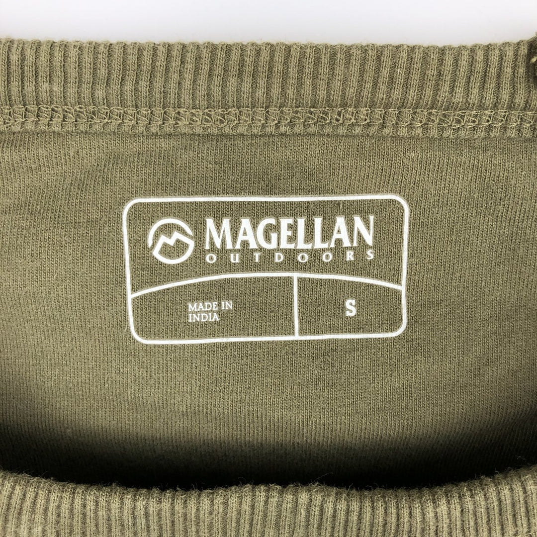 MAGELLAN plain blank sweatshirt, men's size S cotton Khaki type Vintage Second Hand