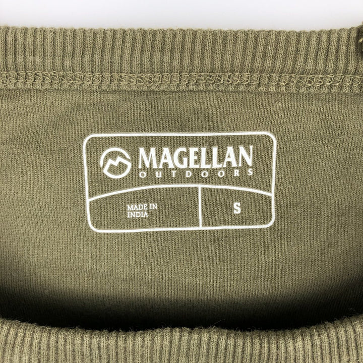 MAGELLAN plain blank sweatshirt, men's size S cotton Khaki type Vintage Second Hand