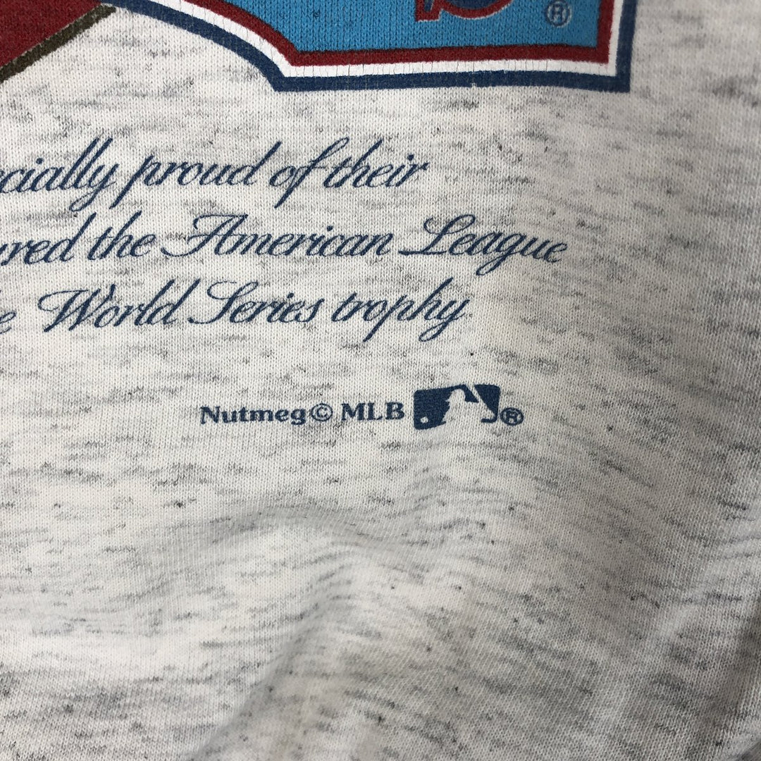 Vintage 1990'S NUTSMEG MLB Toronto Blue Jays Print Sweatshirt, Made in USA, Men's Size Medium unclear gray type Vintage Second Hand