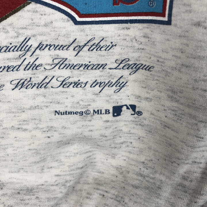 Vintage 1990'S NUTSMEG MLB Toronto Blue Jays Print Sweatshirt, Made in USA, Men's Size Medium unclear gray type Vintage Second Hand