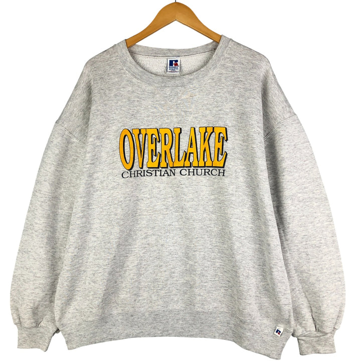 90'S Russell printed sweatshirt, sweatshirt, made in USA, men's XXL, vintage cotton gray type Vintage Second Hand