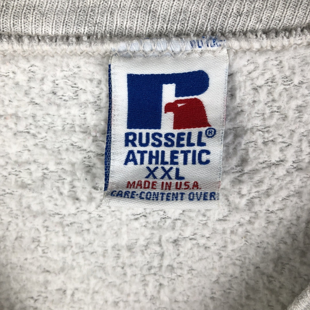 90'S Russell printed sweatshirt, sweatshirt, made in USA, men's XXL, vintage cotton gray type Vintage Second Hand