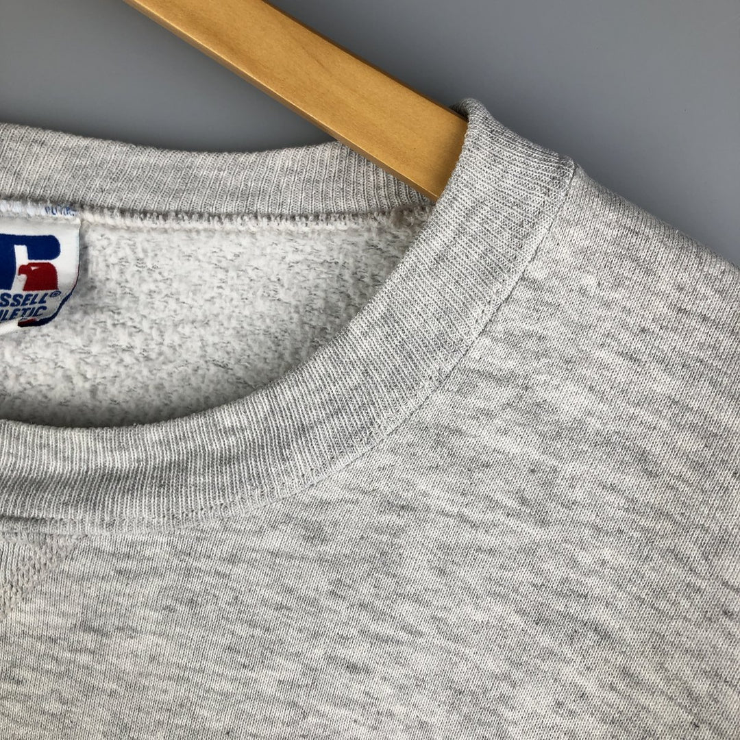 90'S Russell printed sweatshirt, sweatshirt, made in USA, men's XXL, vintage cotton gray type Vintage Second Hand