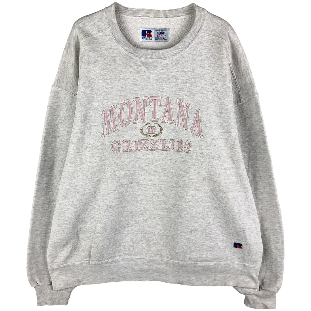 90'S Russell College Sweatshirt, Made in USA, Men's XXL, Vintage cotton gray type Vintage Second Hand
