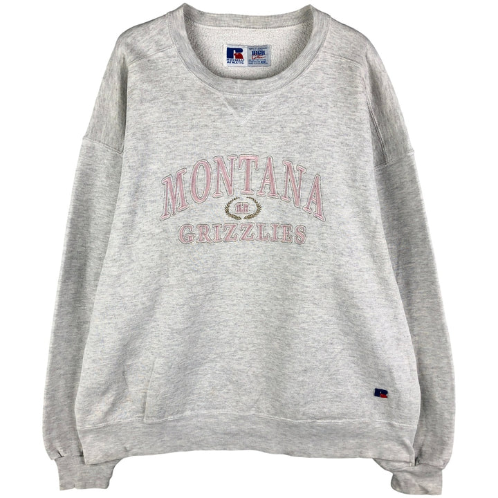 90'S Russell College Sweatshirt, Made in USA, Men's XXL, Vintage cotton gray type Vintage Second Hand