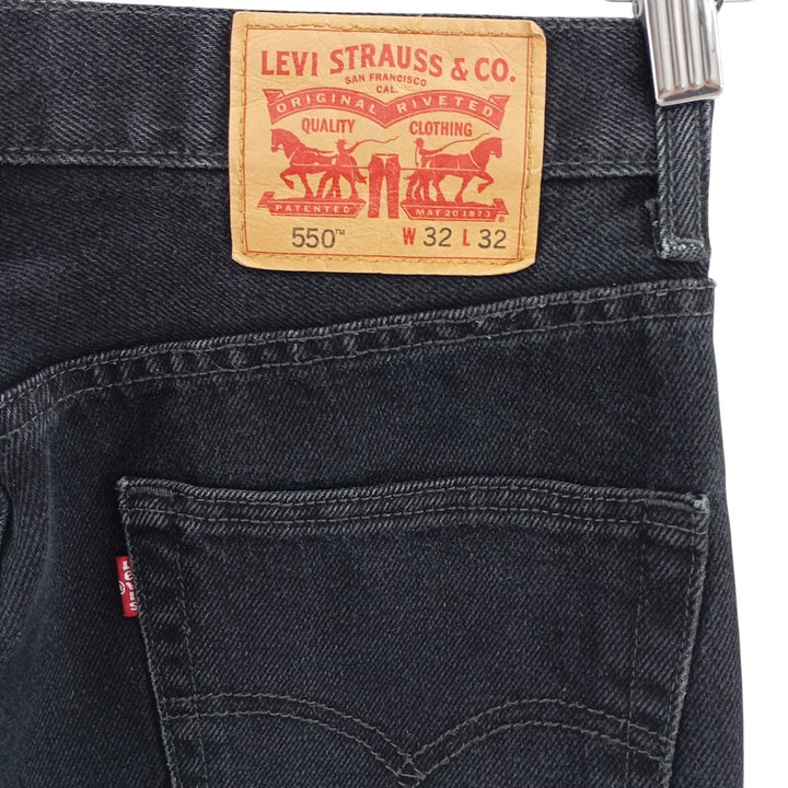 Levi's 550 Black Denim Tapered Denim Pants Men's W31 equivalent cotton black type Vintage Second Hand