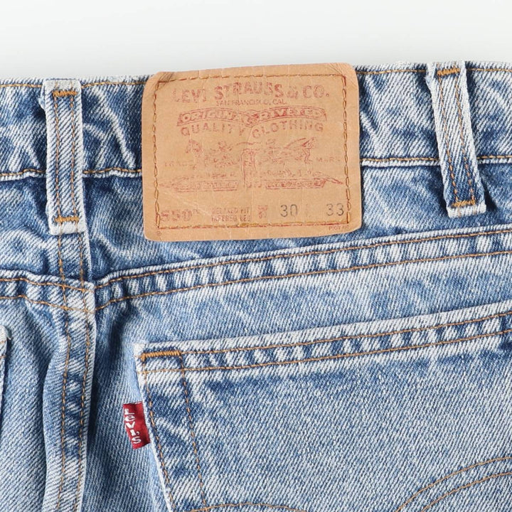 90'S Levi's 550-4891 Relaxed Fit Tapered Leg Denim Pants, Made in USA, Women's Size L (W28), Vintage cotton blue type Vintage Second Hand