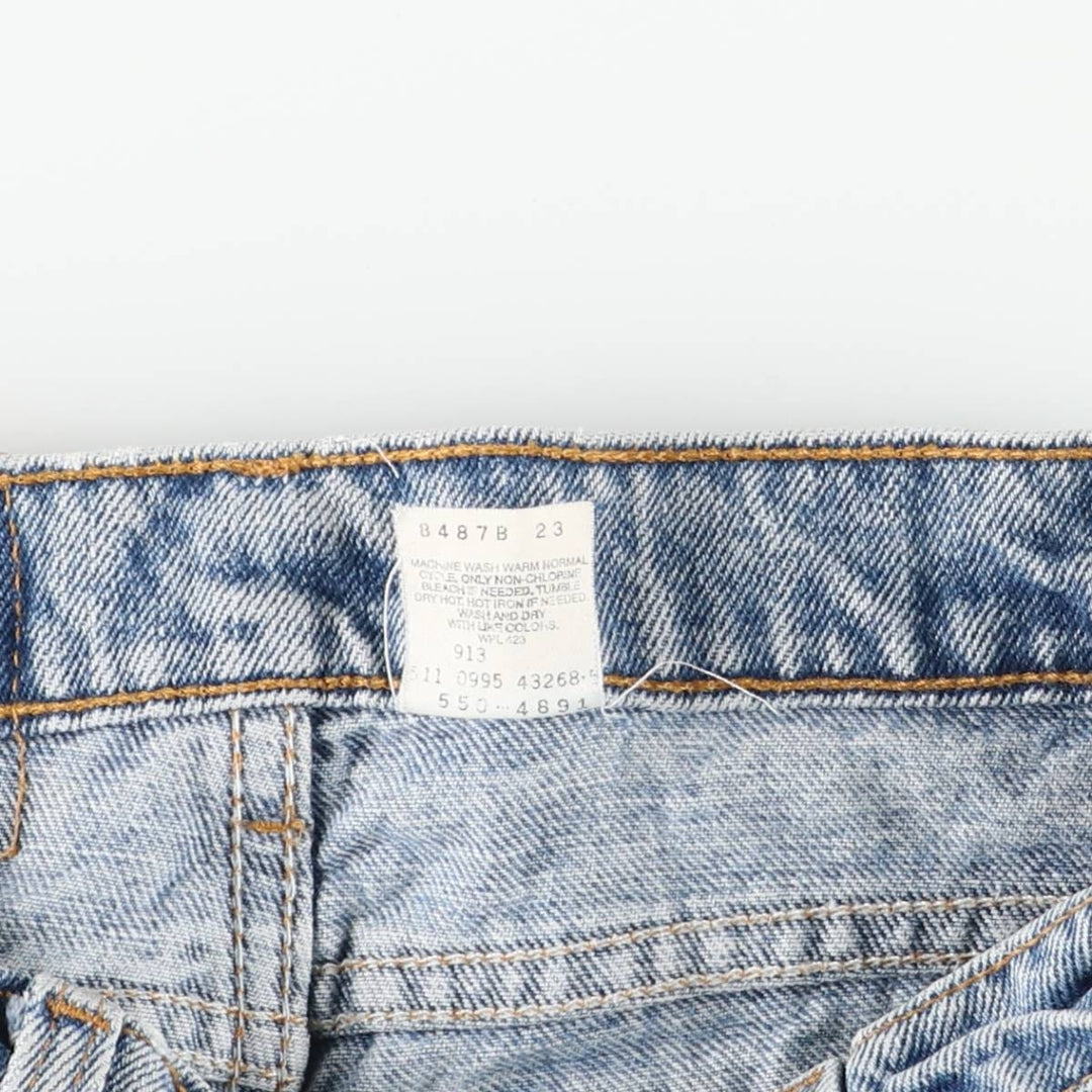90'S Levi's 550-4891 Relaxed Fit Tapered Leg Denim Pants, Made in USA, Women's Size L (W28), Vintage cotton blue type Vintage Second Hand