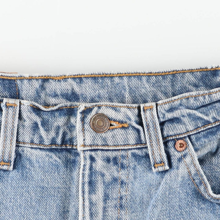 90'S Levi's 550-4891 Relaxed Fit Tapered Leg Denim Pants, Made in USA, Women's Size L (W28), Vintage cotton blue type Vintage Second Hand