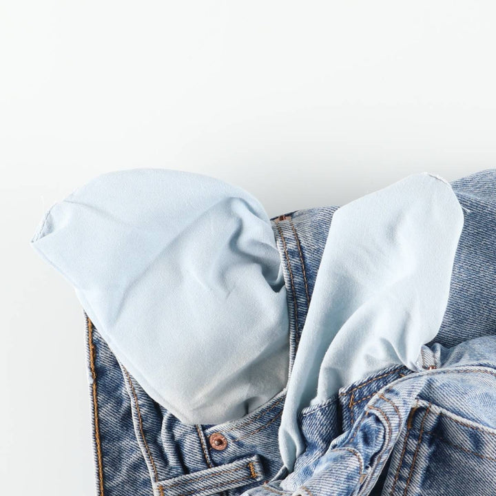 90'S Levi's 550-4891 Relaxed Fit Tapered Leg Denim Pants, Made in USA, Women's Size L (W28), Vintage cotton blue type Vintage Second Hand