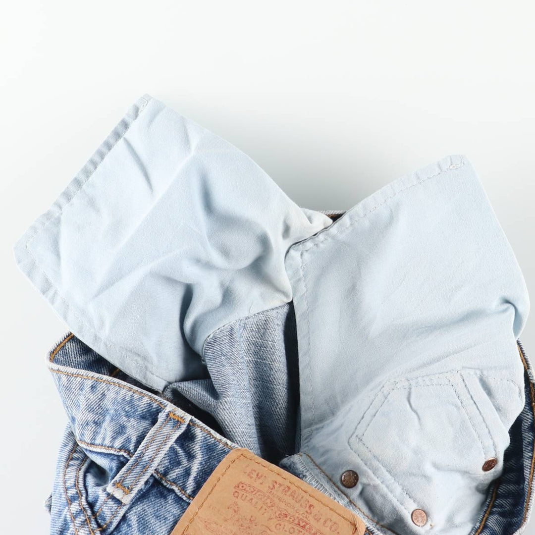 90'S Levi's 550-4891 Relaxed Fit Tapered Leg Denim Pants, Made in USA, Women's Size L (W28), Vintage cotton blue type Vintage Second Hand