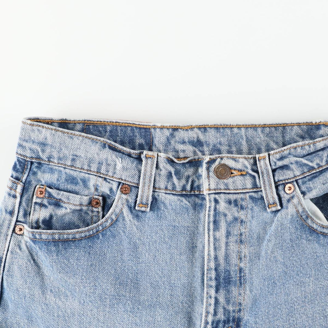 90'S Levi's 550-4891 Relaxed Fit Tapered Leg Denim Pants, Made in USA, Women's Size L (W28), Vintage cotton blue type Vintage Second Hand