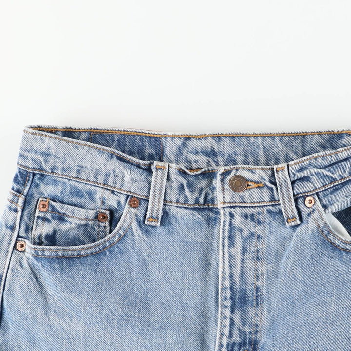 90'S Levi's 550-4891 Relaxed Fit Tapered Leg Denim Pants, Made in USA, Women's Size L (W28), Vintage cotton blue type Vintage Second Hand