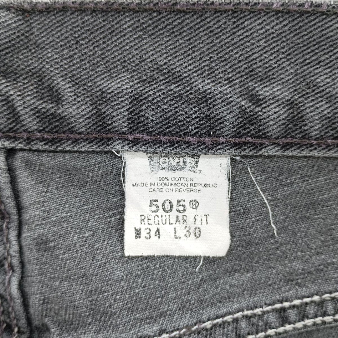 Levi's 505 REGULAR FIT Black Denim Tapered Denim Pants Men's W32 equivalent cotton black type Vintage Second Hand