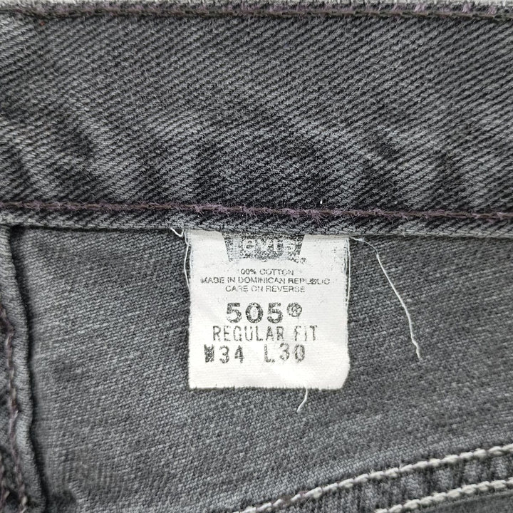 Levi's 505 REGULAR FIT Black Denim Tapered Denim Pants Men's W32 equivalent cotton black type Vintage Second Hand