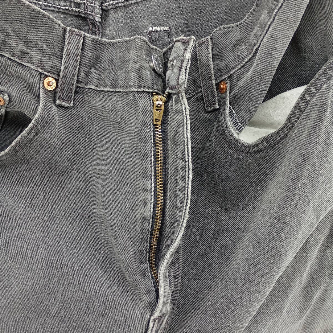 Levi's 505 REGULAR FIT Black Denim Tapered Denim Pants Men's W32 equivalent cotton black type Vintage Second Hand