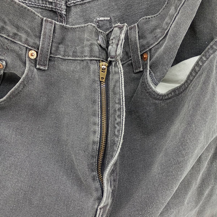 Levi's 505 REGULAR FIT Black Denim Tapered Denim Pants Men's W32 equivalent cotton black type Vintage Second Hand