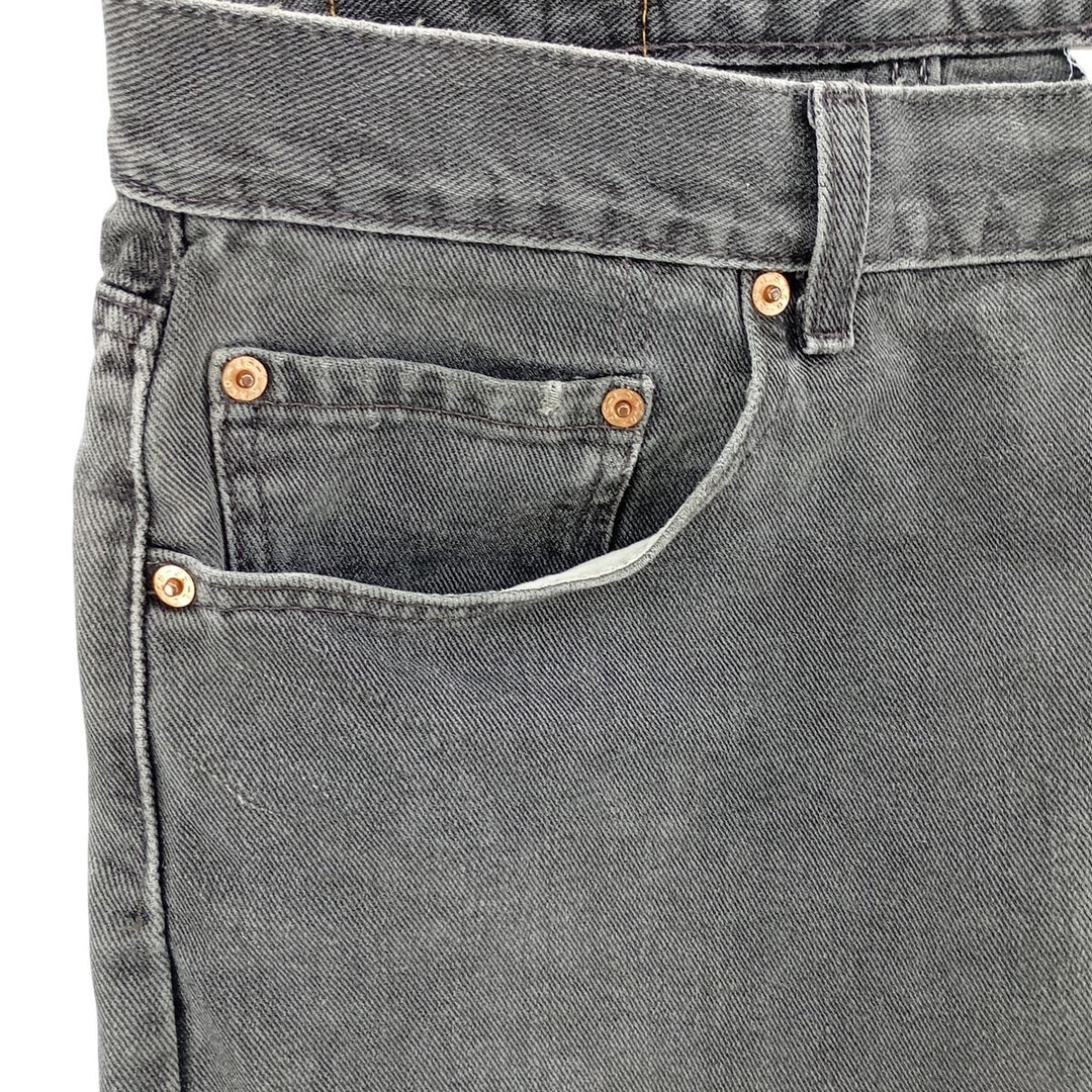 Levi's 505 REGULAR FIT Black Denim Tapered Denim Pants Men's W32 equivalent cotton black type Vintage Second Hand