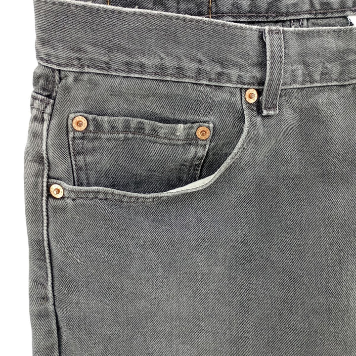 Levi's 505 REGULAR FIT Black Denim Tapered Denim Pants Men's W32 equivalent cotton black type Vintage Second Hand