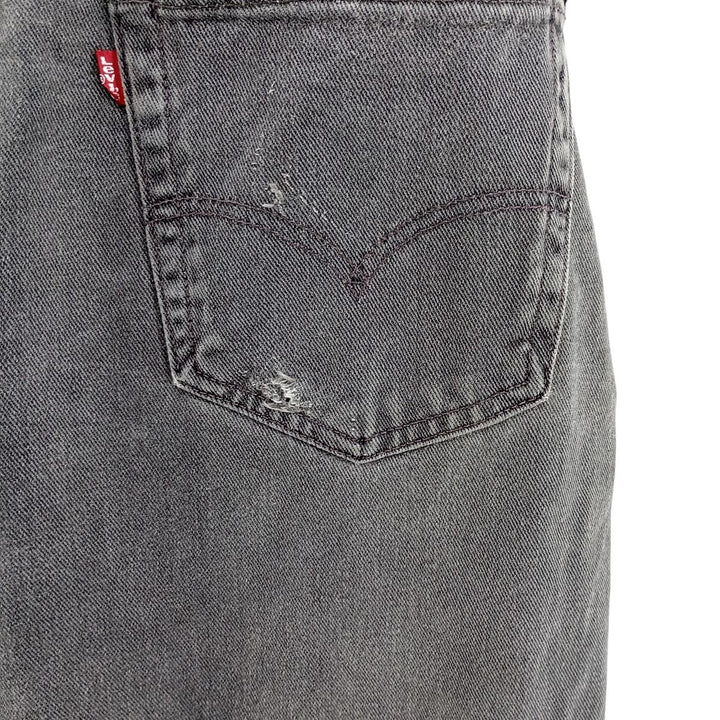Levi's 505 REGULAR FIT Black Denim Tapered Denim Pants Men's W32 equivalent cotton black type Vintage Second Hand