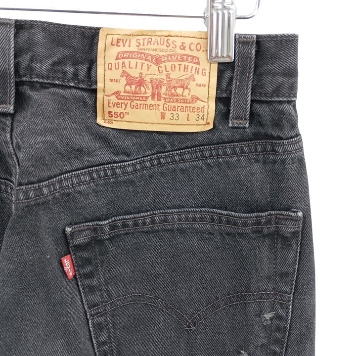 90'S Levi's 550-0260 Black Denim Tapered Denim Pants, Men's, Size W35, Vintage cotton black type Vintage Second Hand