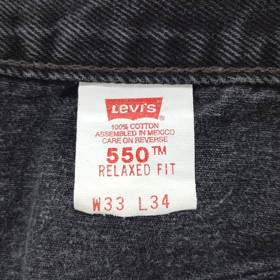 90'S Levi's 550-0260 Black Denim Tapered Denim Pants, Men's, Size W35, Vintage cotton black type Vintage Second Hand