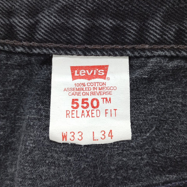 90'S Levi's 550-0260 Black Denim Tapered Denim Pants, Men's, Size W35, Vintage cotton black type Vintage Second Hand