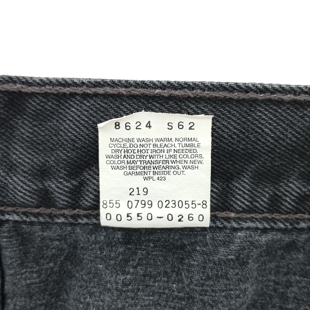 90'S Levi's 550-0260 Black Denim Tapered Denim Pants, Men's, Size W35, Vintage cotton black type Vintage Second Hand