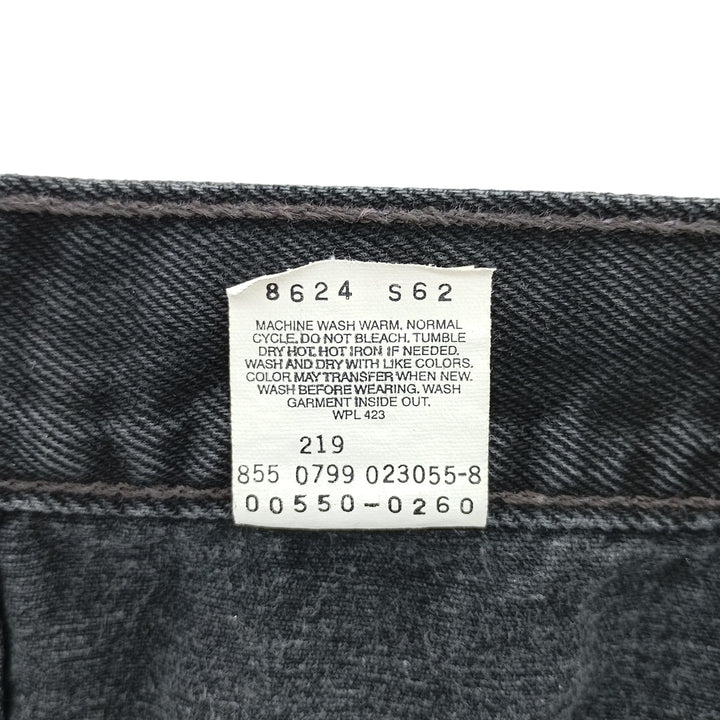 90'S Levi's 550-0260 Black Denim Tapered Denim Pants, Men's, Size W35, Vintage cotton black type Vintage Second Hand
