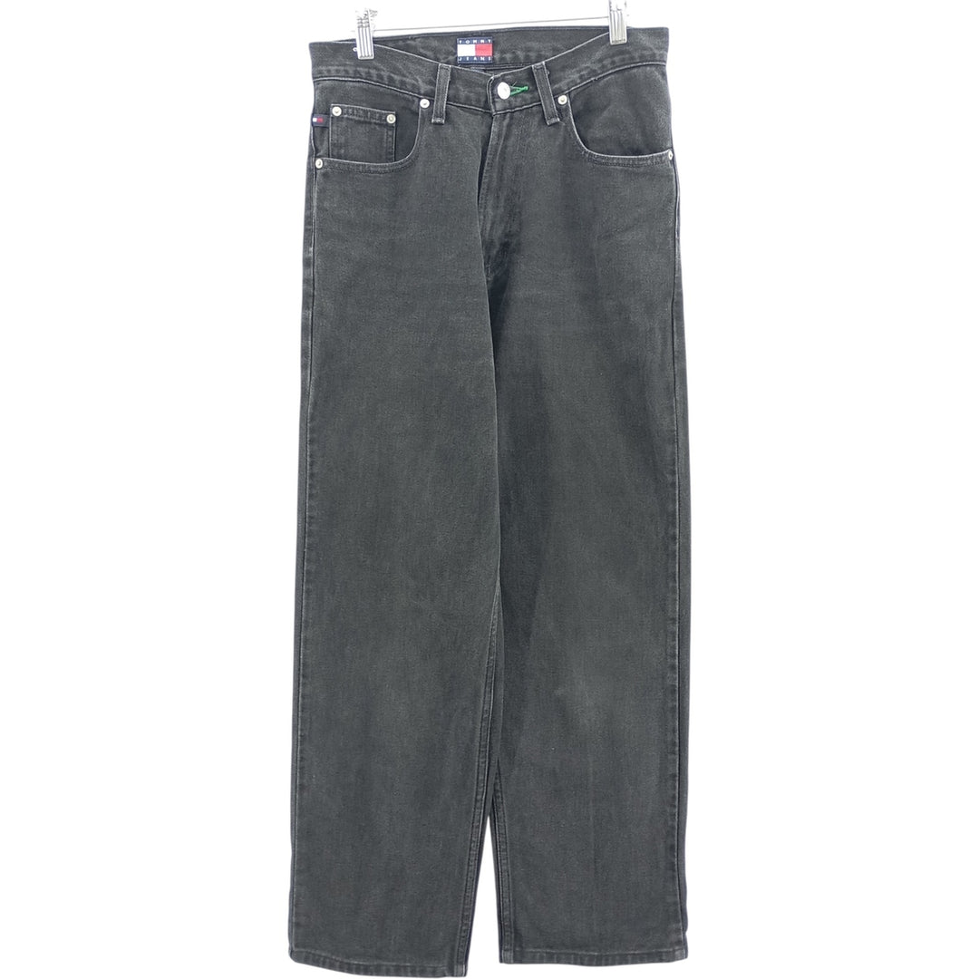 2000'S Tommy Hilfiger Jeans black denim tapered denim pants for men, size W30 cotton black type Vintage Second Hand