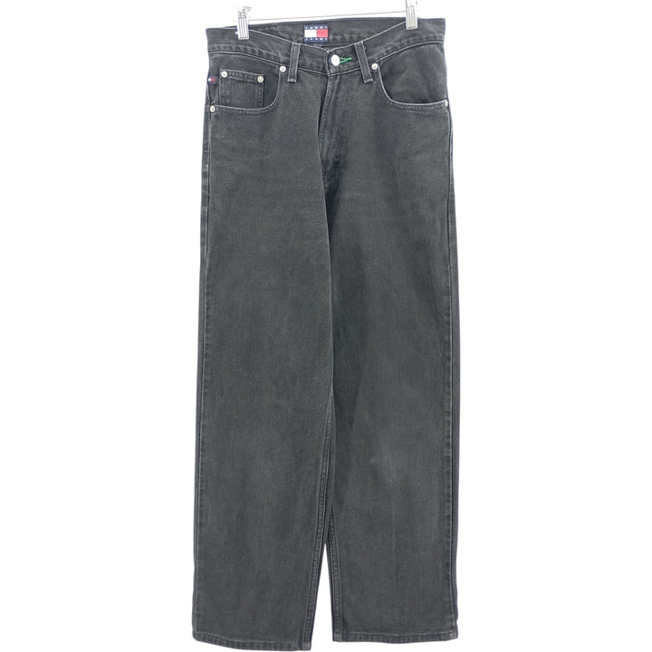 2000'S Tommy Hilfiger Jeans black denim tapered denim pants for men, size W30 cotton black type Vintage Second Hand