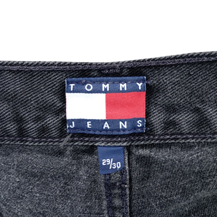 2000'S Tommy Hilfiger Jeans black denim tapered denim pants for men, size W30 cotton black type Vintage Second Hand