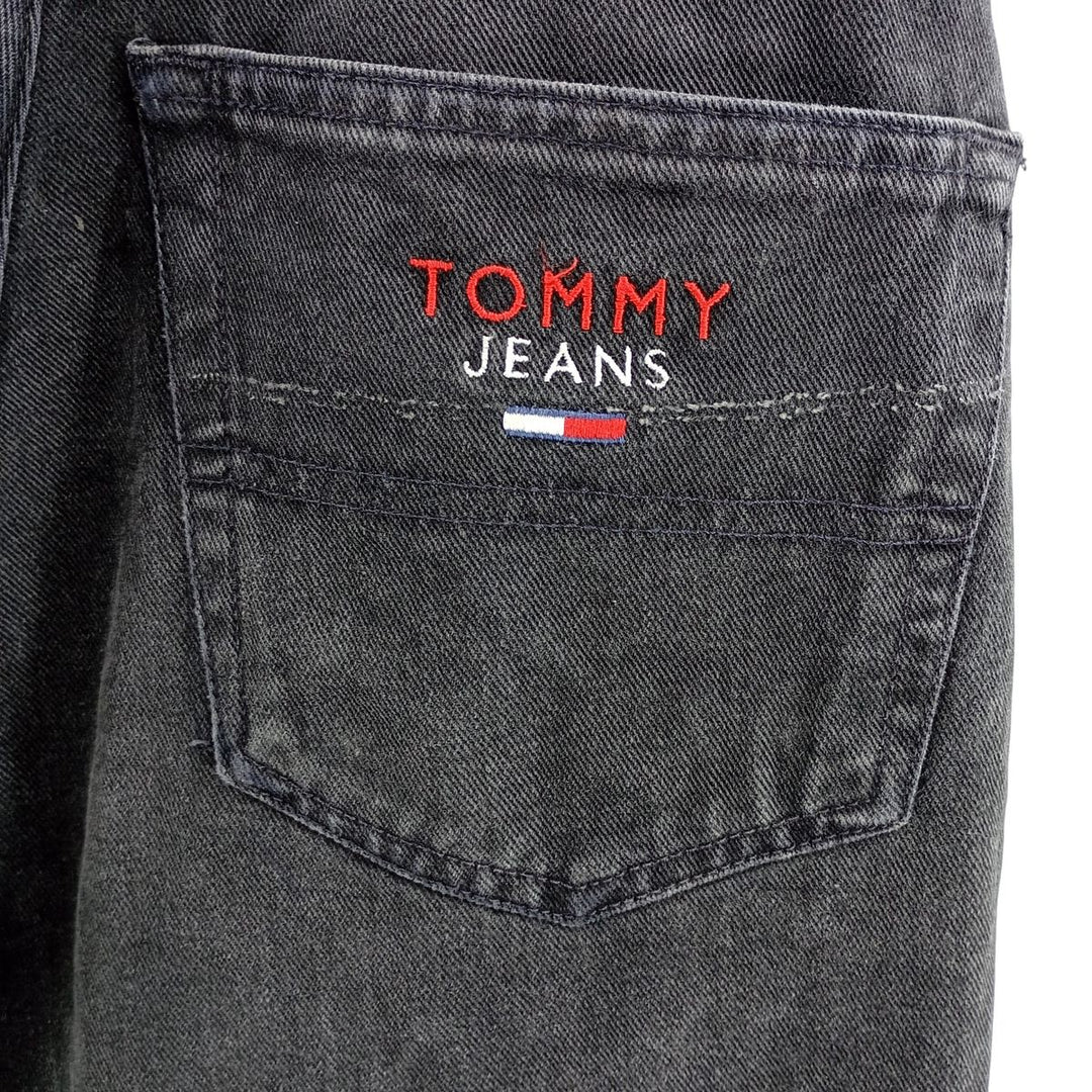 2000'S Tommy Hilfiger Jeans black denim tapered denim pants for men, size W30 cotton black type Vintage Second Hand
