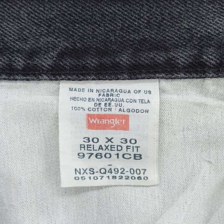 2000'S Wrangler black denim straight-leg denim pants, men's size W30 cotton black type Vintage Second Hand
