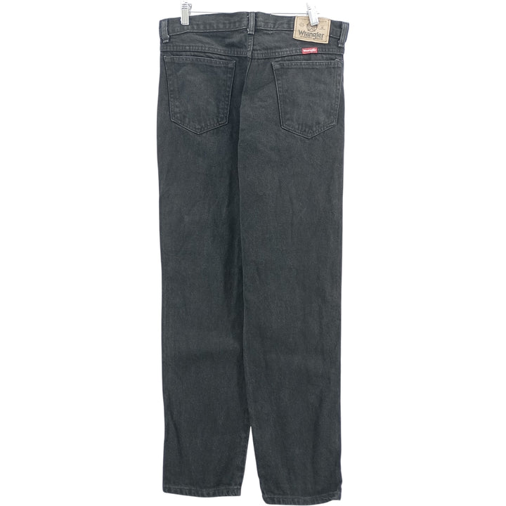 Wrangler Men's Vintage Black Denim Straight Leg Denim Pants, Size W32 cotton black type Vintage Second Hand