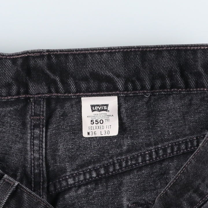 90'S Levi's 550-0260 Relaxed Fit Tapered Denim Pants, Black, Men's, Size 34 (Vintage) cotton black type Vintage Second Hand