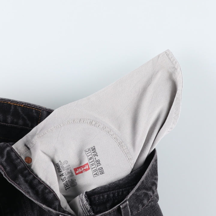 90'S Levi's 550-0260 Relaxed Fit Tapered Denim Pants, Black, Men's, Size 34 (Vintage) cotton black type Vintage Second Hand