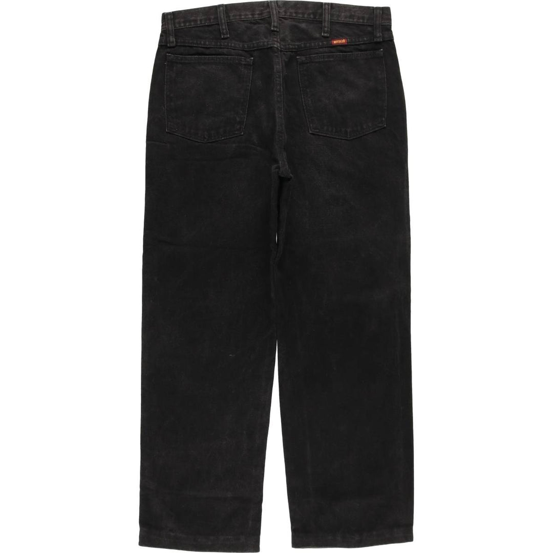 Rustler Black Denim Straight Denim Pants for Men, W32 equivalent cotton black type Vintage Second Hand