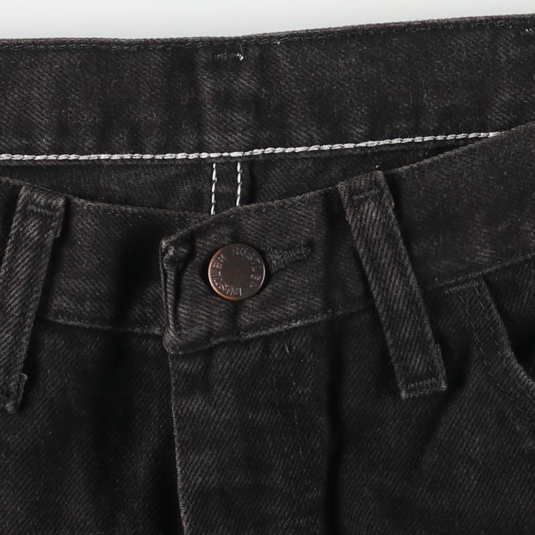 Rustler Black Denim Straight Denim Pants for Men, W32 equivalent cotton black type Vintage Second Hand