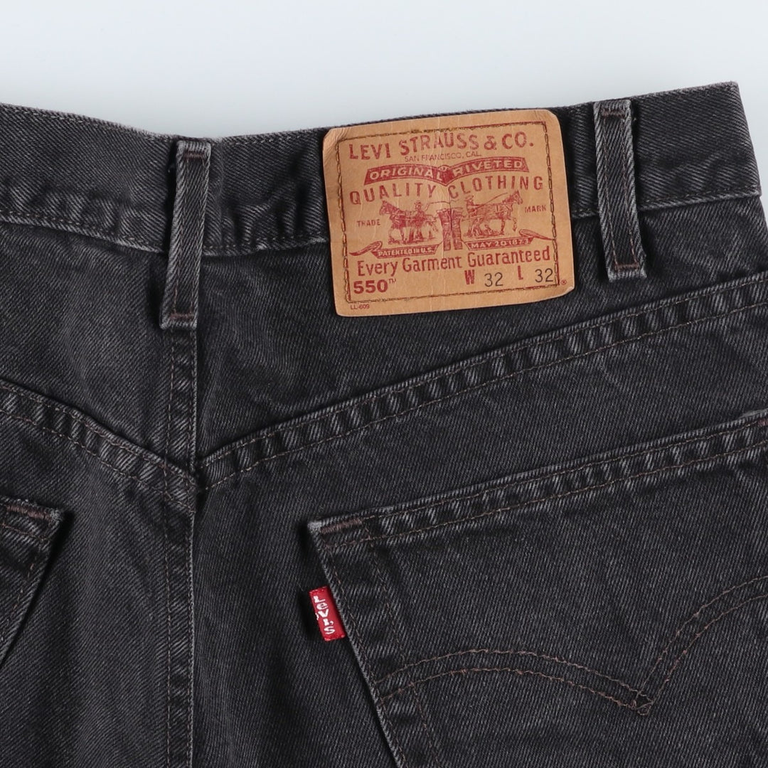 90s-00'S Vintage Levi's 550 Black Denim Tapered Denim Pants, Men's Size W31 unclear black type Vintage Second Hand