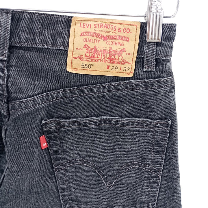 Levi's 550 Relaxed Fit Black Denim Tapered Denim Pants Men's W29 cotton black type Vintage Second Hand