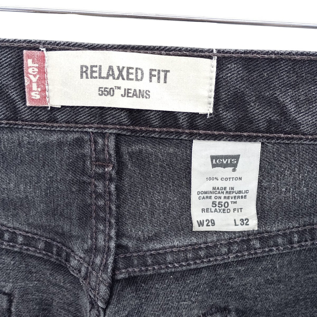 Levi's 550 Relaxed Fit Black Denim Tapered Denim Pants Men's W29 cotton black type Vintage Second Hand
