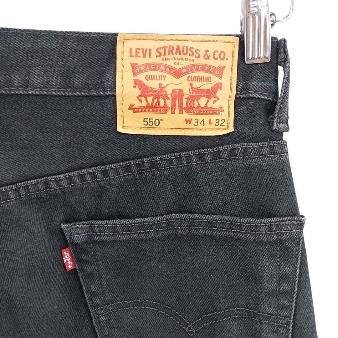 Levi's 550 Black Denim Tapered Denim Pants Men's W33 cotton black type Vintage Second Hand