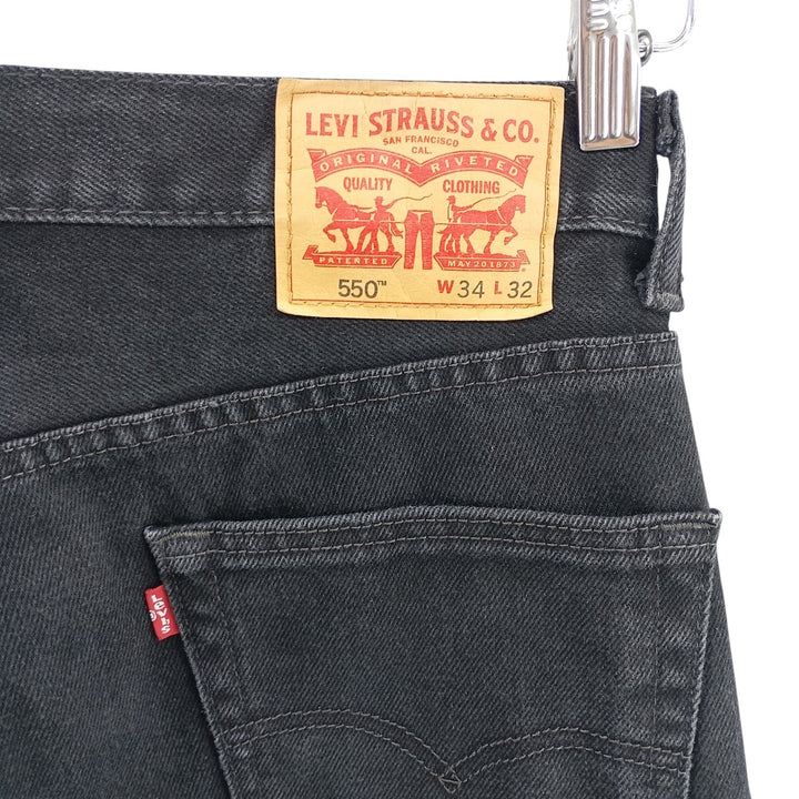 Levi's 550 Black Denim Tapered Denim Pants Men's W33 cotton black type Vintage Second Hand