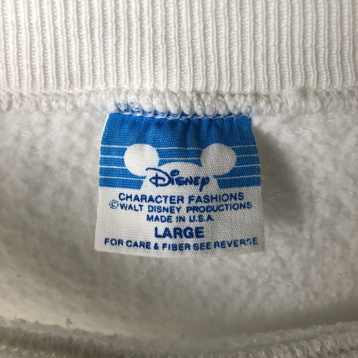 Vintage 1980'S Disney Mickey Mouse character sweatshirt, made in the USA, size L, men's cotton white type Vintage Second Hand